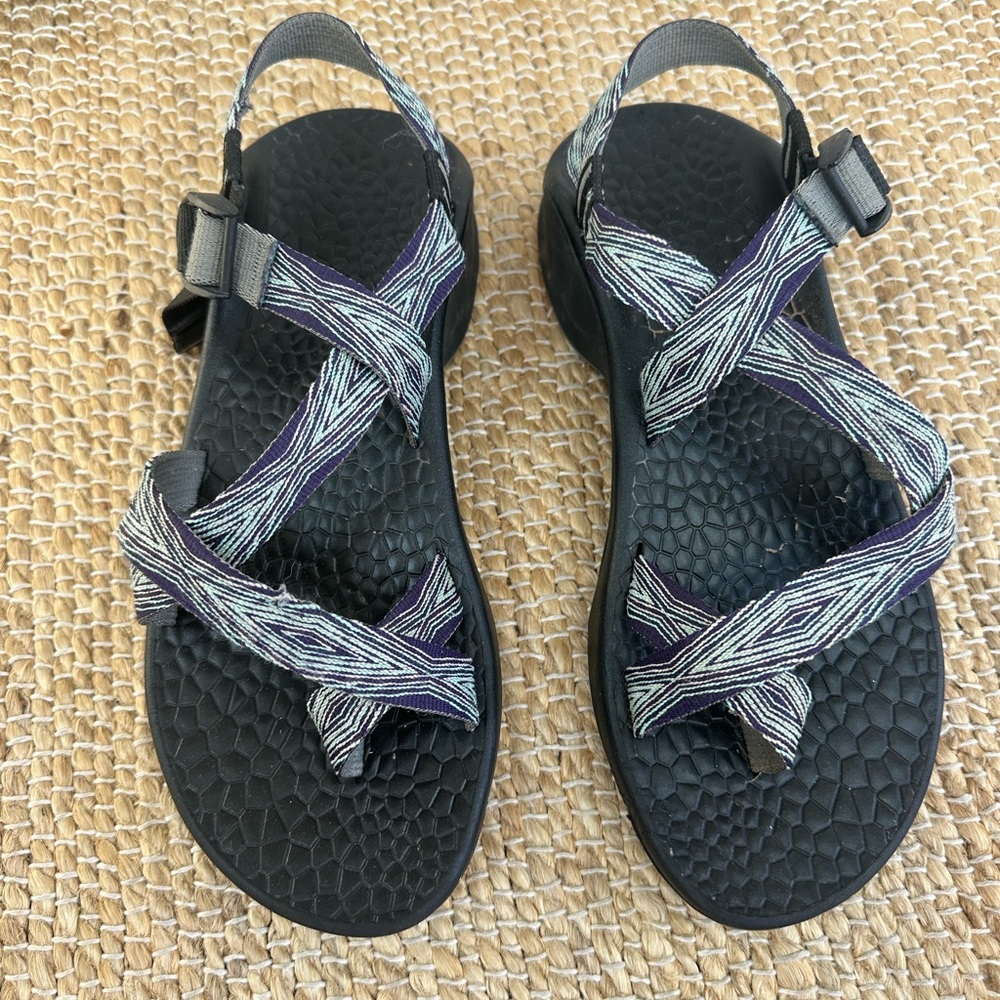 Chaco adjustable Eco Tread Z 2 multi color‎ sandal size 10 purple and turquoise